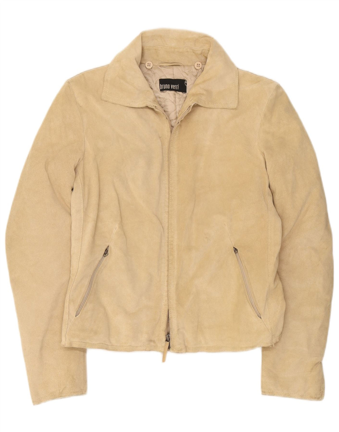 Bruno Verri Dame Ruskindsjakke IT 42 Medium Beige Læder