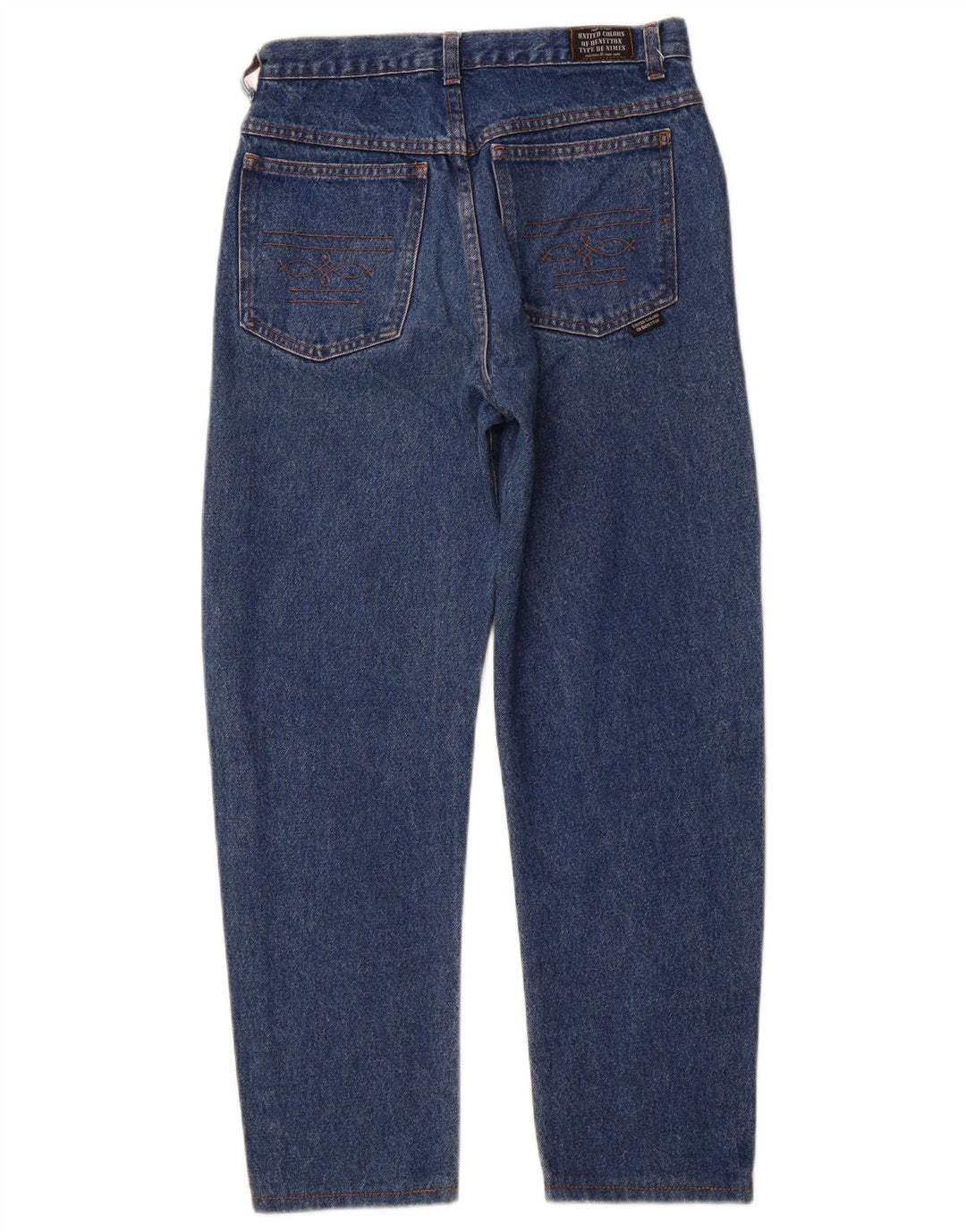BENETTON Straight jeans til mænd W28 L27 blå bomuld