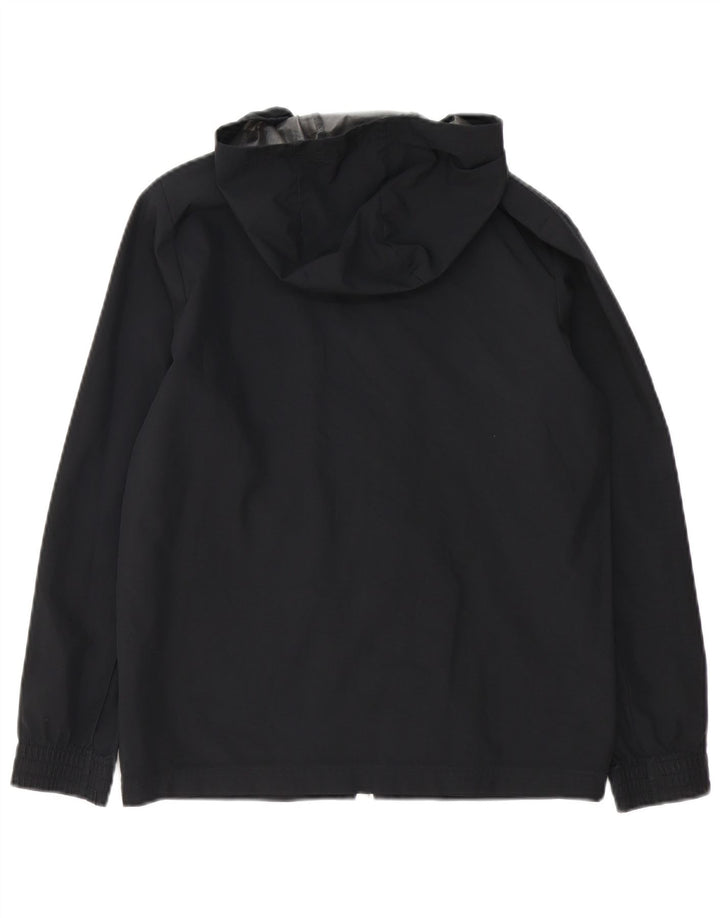 ADIDAS drenge Ancona grafisk regnjakke med hætte 11-12 år sort polyester