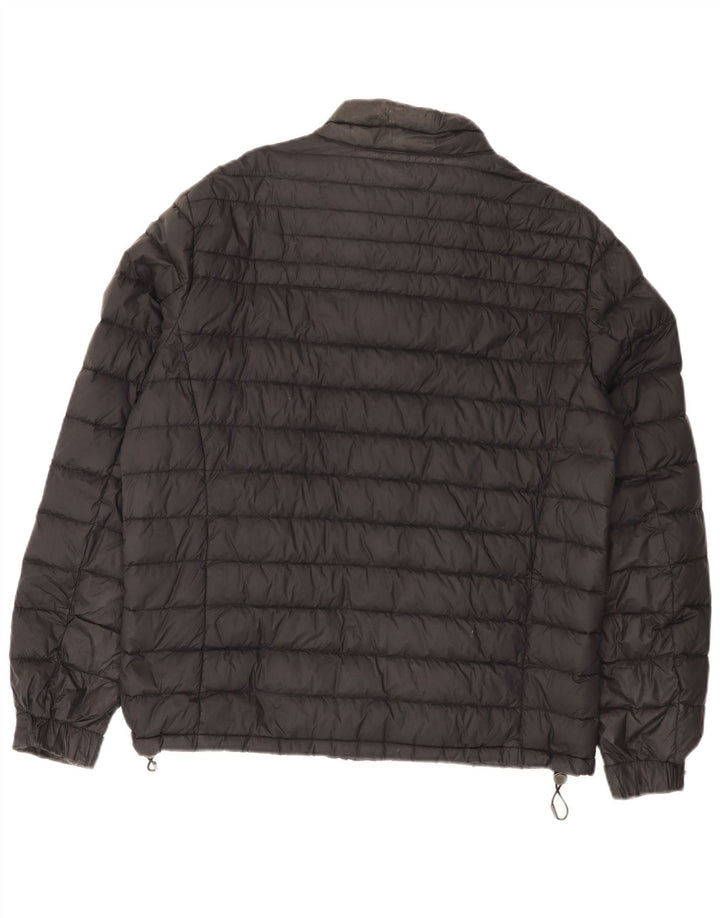 Massimo Dutti Herre Polstret Jakke UK 40 Stor Sort Nylon