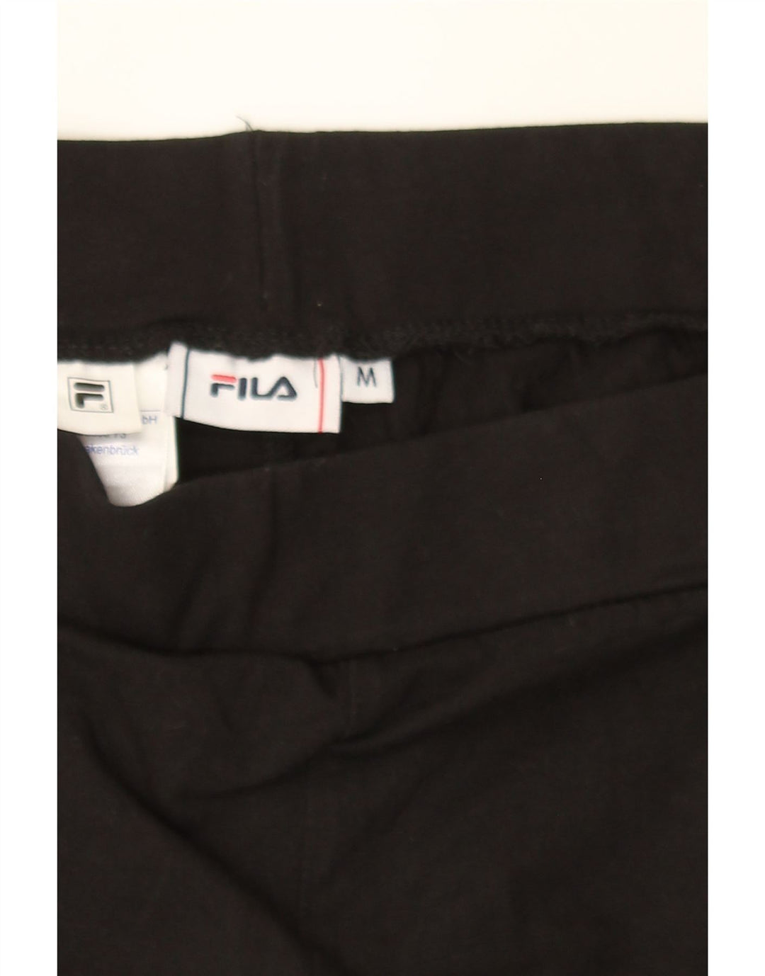 FILA Womens Graphic Leggings UK 12 Medium  Black Colourblock Cotton Vintage Fila and Second-Hand Fila from Messina Hembry 