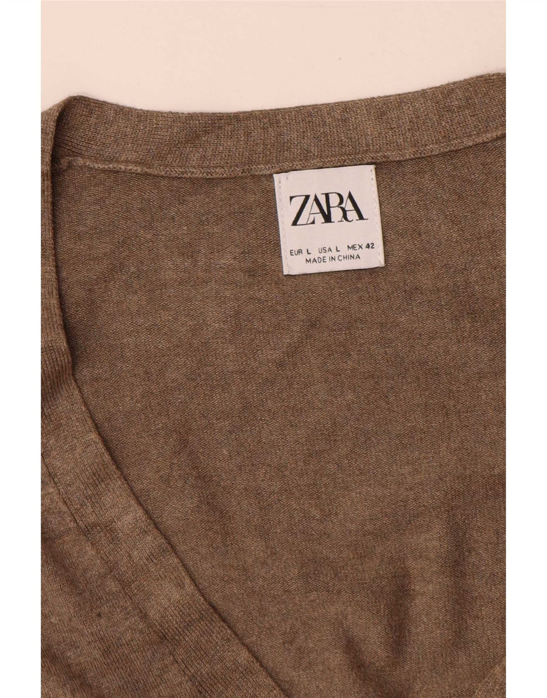 Zara Herre Cardigan Sweater Large Beige