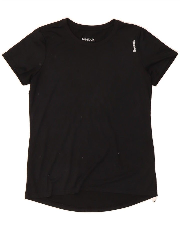 REEBOK Womens T-Shirt Top UK 12 Medium  Black Polyester Modern Vintage Reebok and Second-Hand Reebok from Messina Hembry 