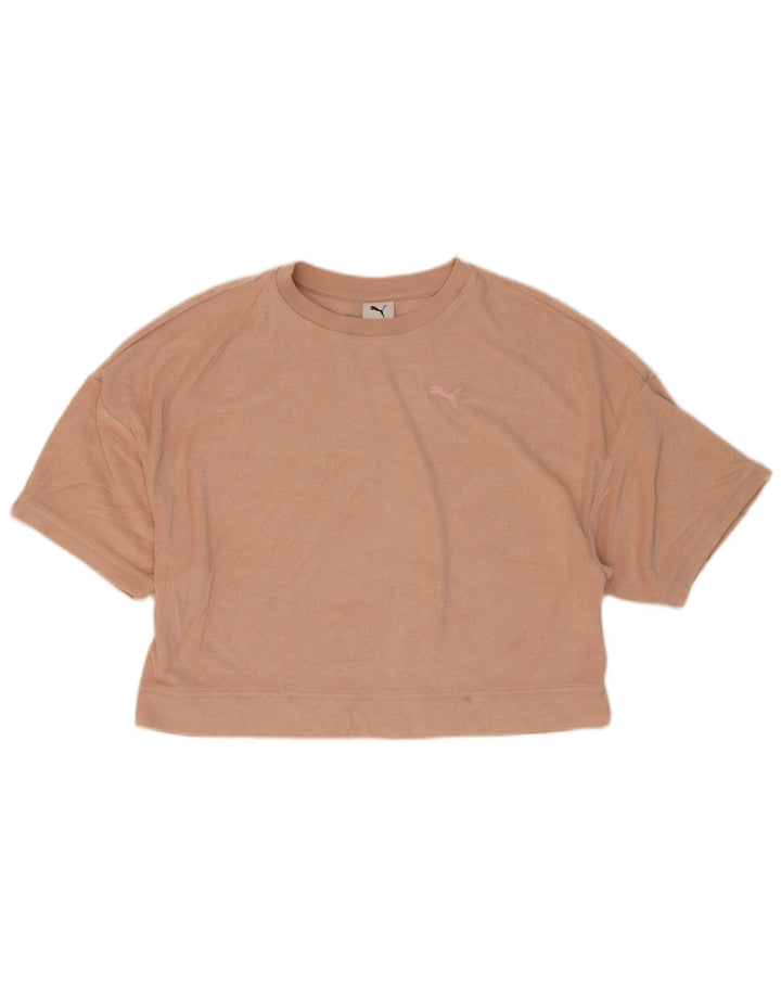 Puma Womens Crop T-Shirt Top UK 14 Medium Pink