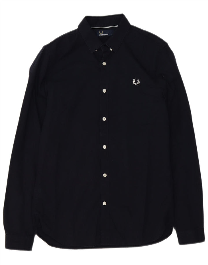 Fred Perry herreskjorte lille marineblå bomuld
