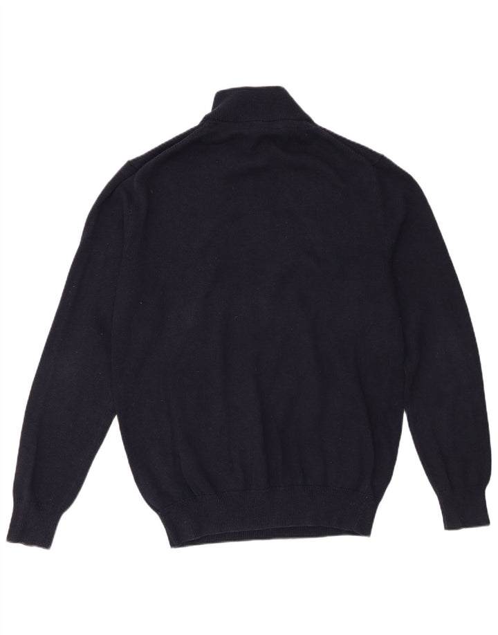 Besætningstøj Herre Zip Neck Jumper Sweater Medium Navyblå Bomuld