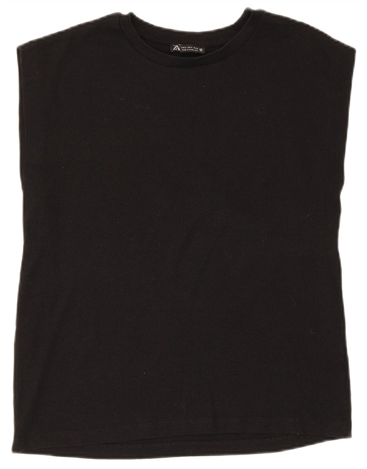 Zara Damevest Top UK 10 Small Black Bomuld