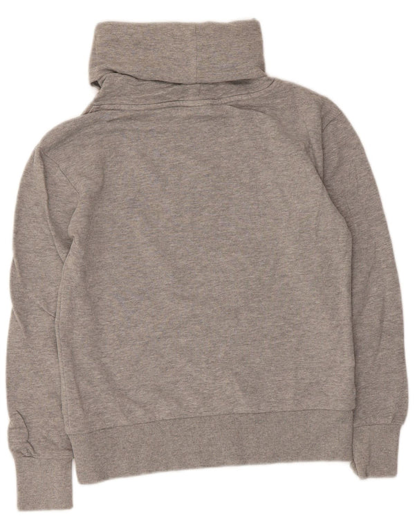 Diadora Dame Rullehals Sweatshirt Jumper UK 10 Small Grey Flecked Bomuld