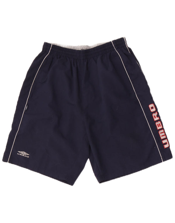 Umbro Herre Graphic Sports Shorts Large Navy Blue Polyester