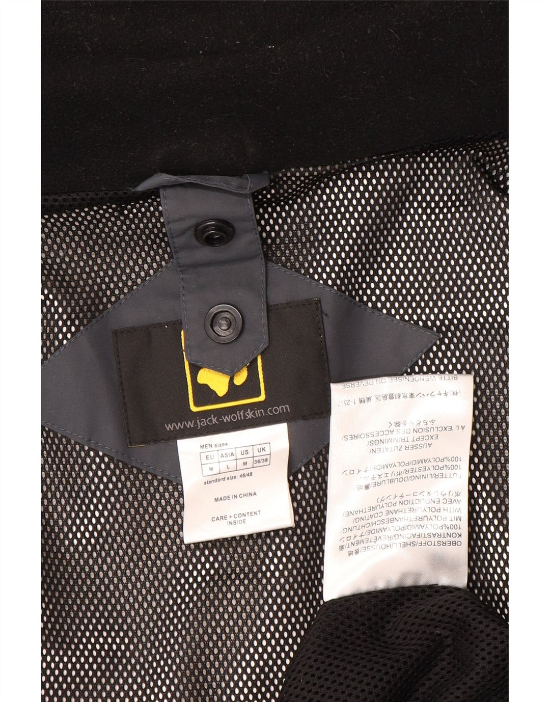 Jack Wolfskin Regnjakke med hætte til mænd UK 36/38 Medium Grey Colourblock