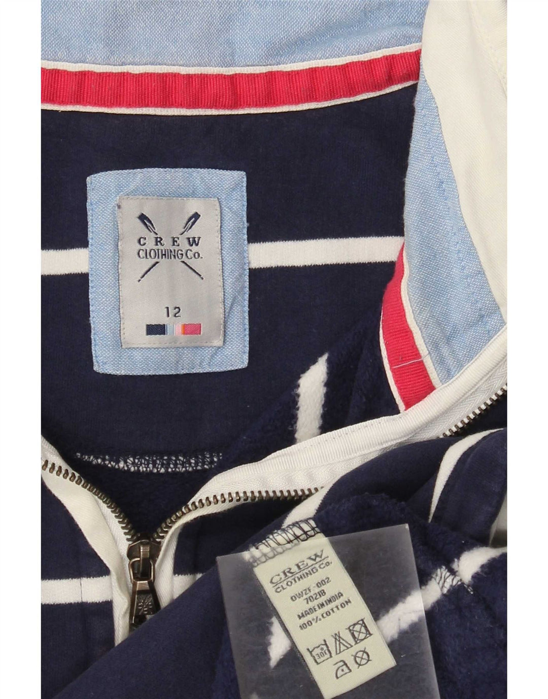 Besætningstøj Dame Sweatshirt Jumper UK 12 Mellem marineblå stribet