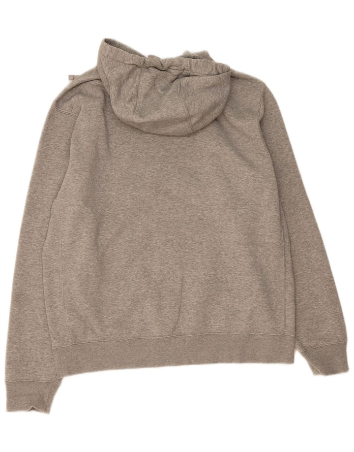 NIKE Mens Hoodie Jumper Large Grey Cotton