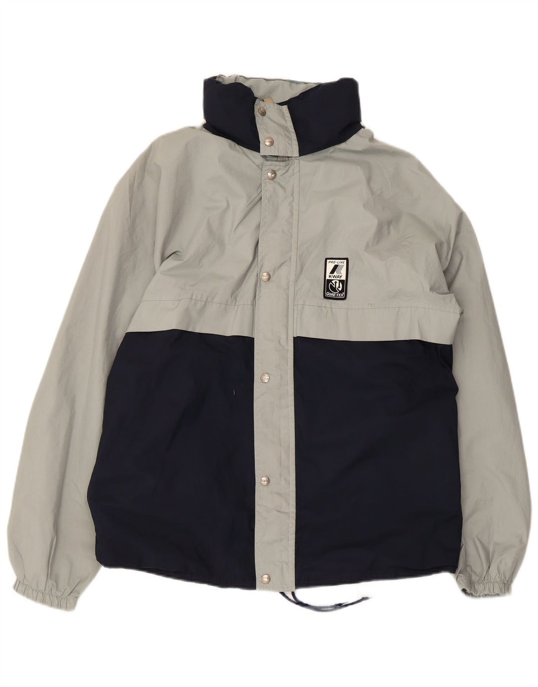 K-Way Regnjakke med hætte til mænd UK 38 Medium Navy Blue Colourblock Polyester