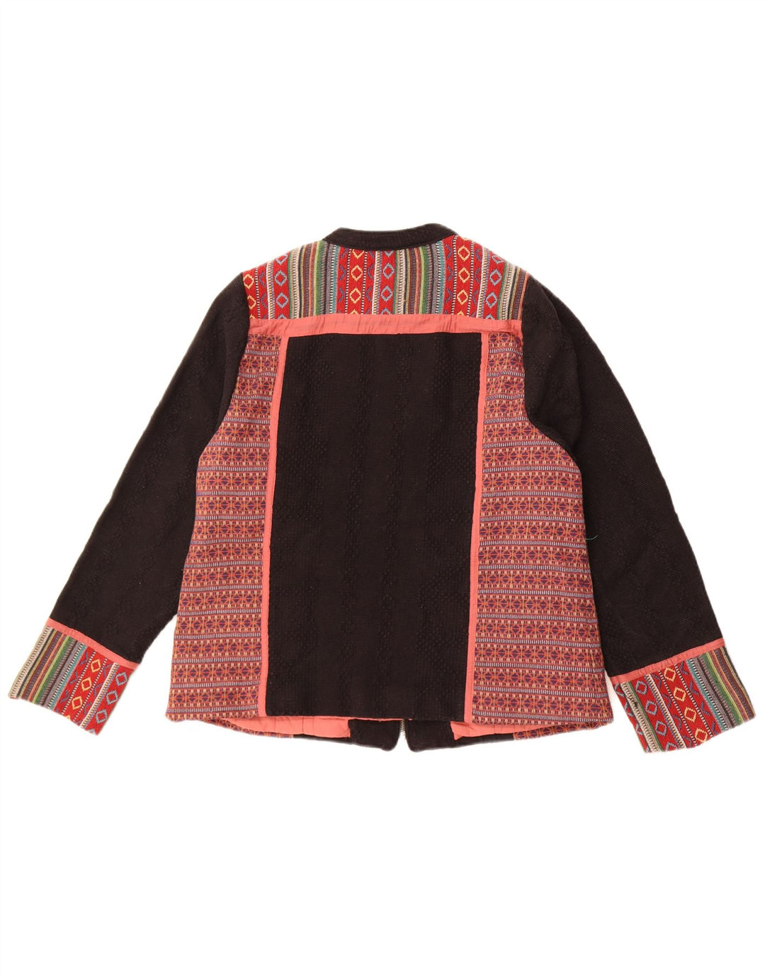 Monsoon Dame Blazer Jacket UK 18 XL Black Fair Isle Bomuld