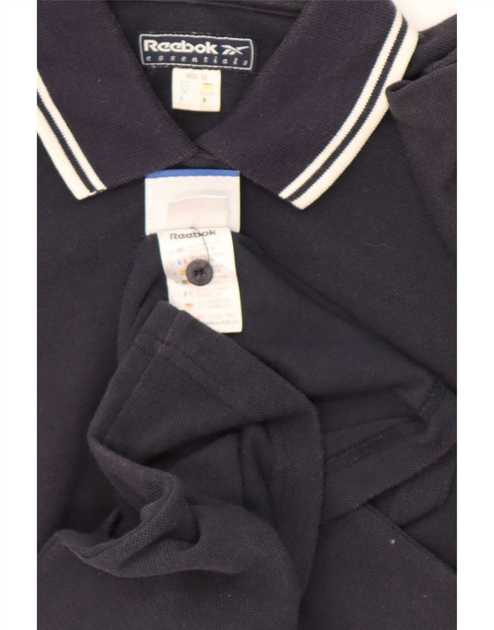 Reebok Dame Polo Dress UK 12 Medium Navy Blue Polyester