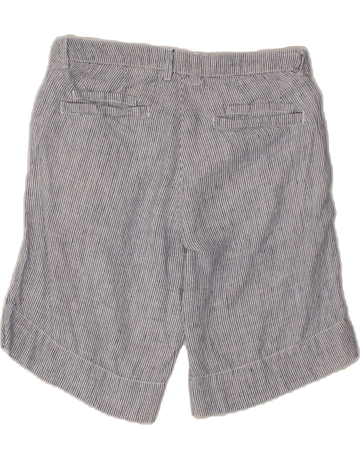 DACK'S Womens Chino Shorts IT 44 Medium W32 Blue Pinstripe Linen Vintage Dack's and Second-Hand Dack's from Messina Hembry 