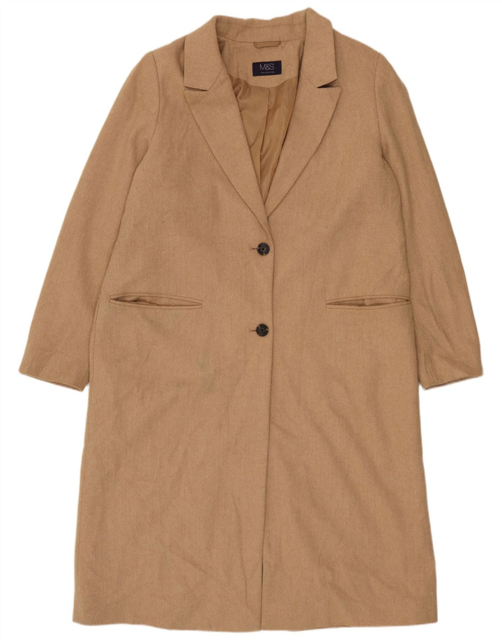 Marks & Spencer Dameoverfrakke UK 16 Stor Beige Sildebensuld