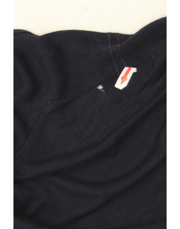 Marks & Spencer Womens Open Cardigan Sweater UK 10 Small Navy Blue Acryl
