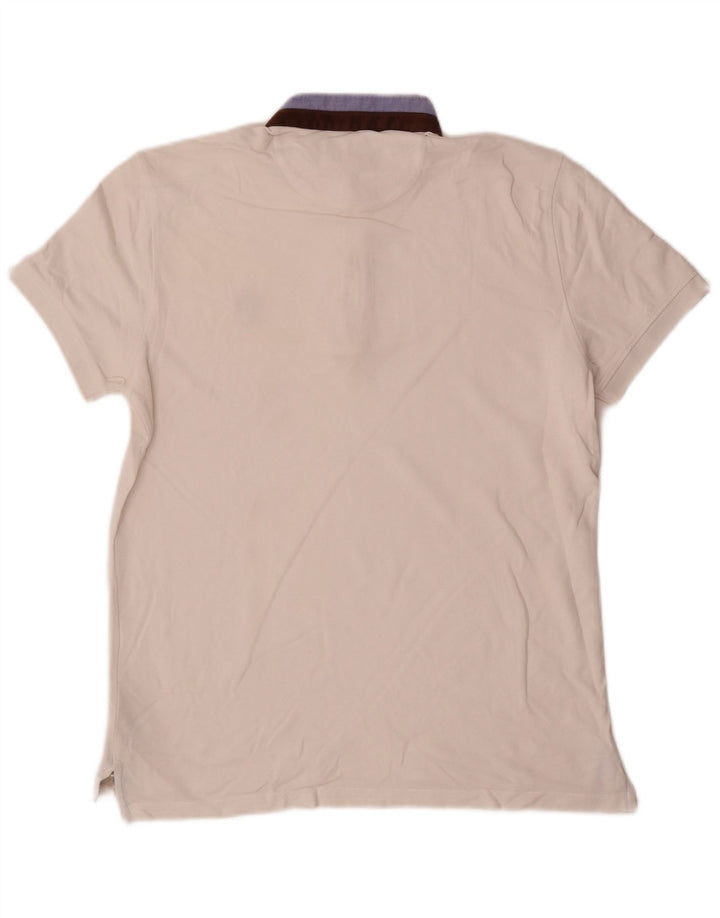 Massimo Dutti Herre poloshirt Medium White Colourblock Bomuld