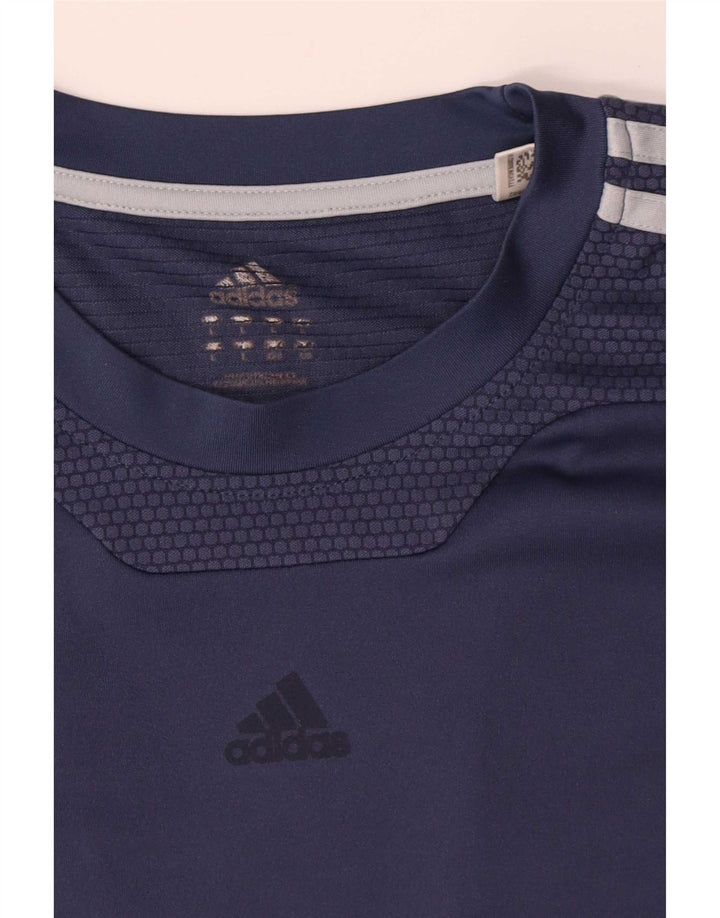 Adidas Herre Climacool T-Shirt Top Stor Marineblå Colourblock Polyester