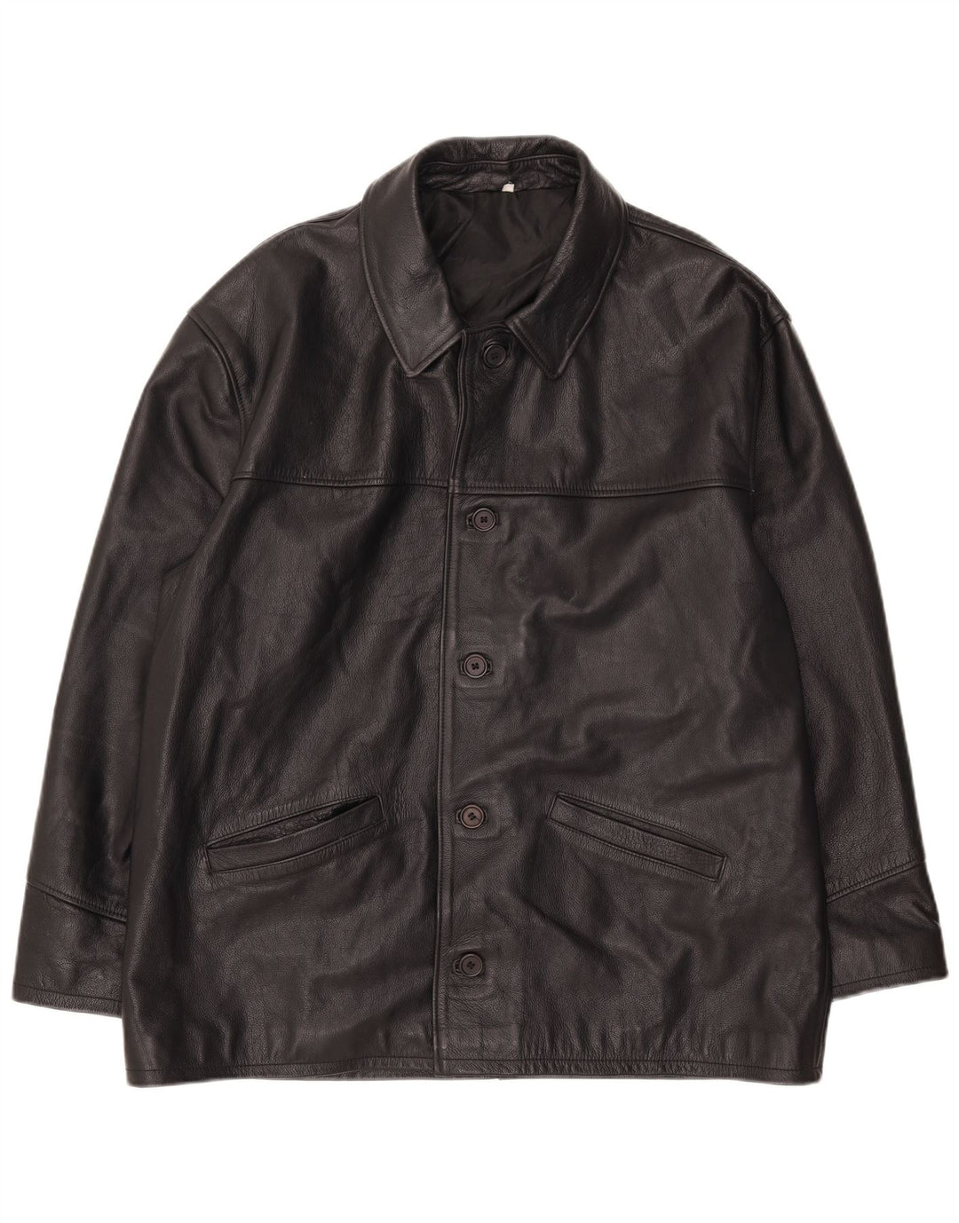 Vintage herre læderjakke IT 52 XL sort læder