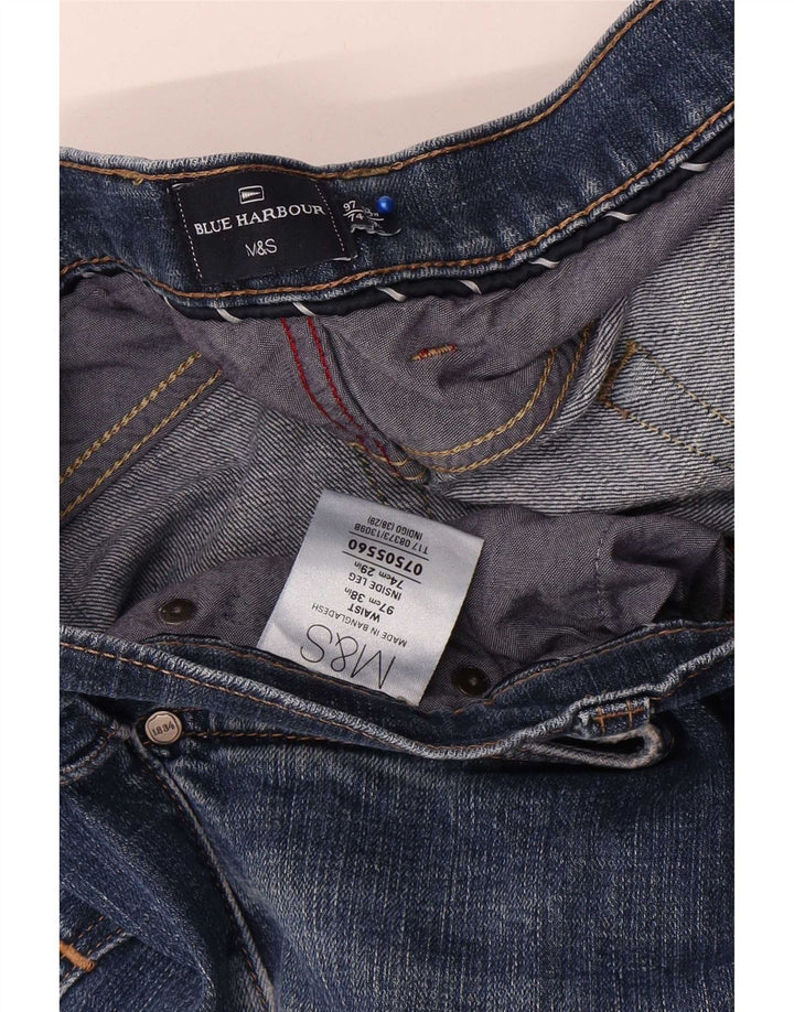 Marks & Spencer Herre Blue Harbor Straight Jeans W38 L29 Blue Cotton