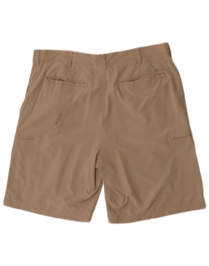Izod Herre Golf Cargo Shorts W38 XL Beige Polyester Sports