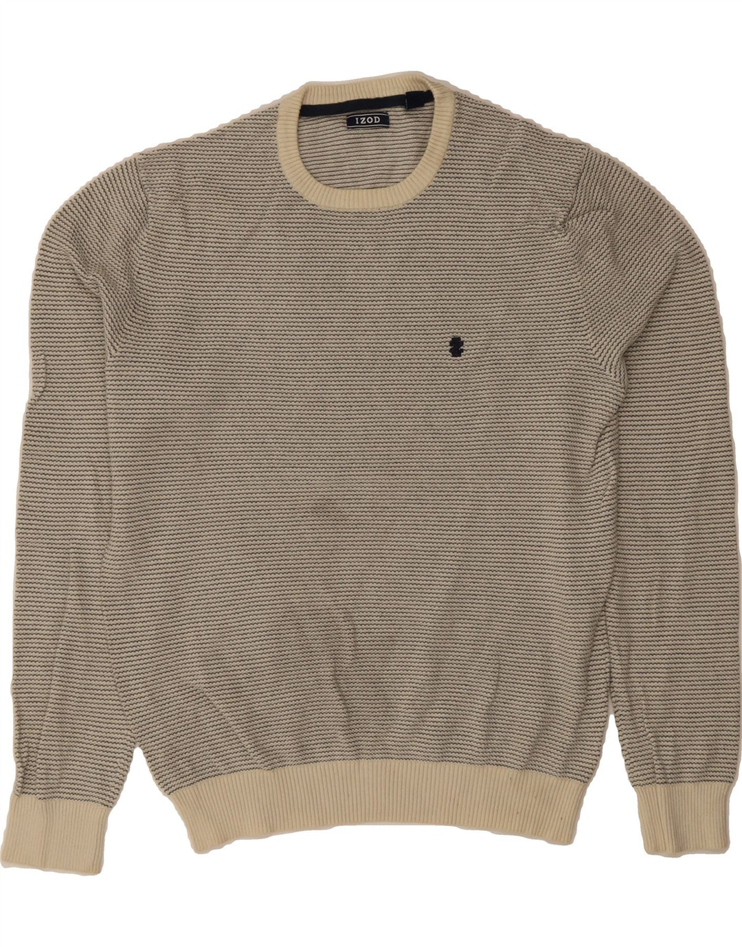 IZOD Mens Crew Neck Jumper Sweater Large Beige Cotton Vintage Izod and Second-Hand Izod from Messina Hembry 