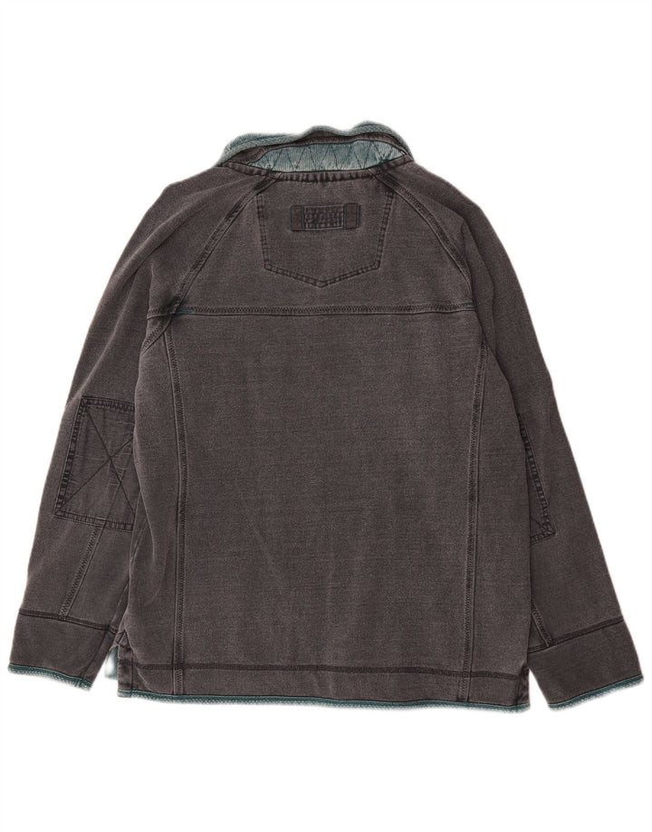 Fat Face Herre Zip Neck Sweatshirt Jumper Medium Grå Bomuld