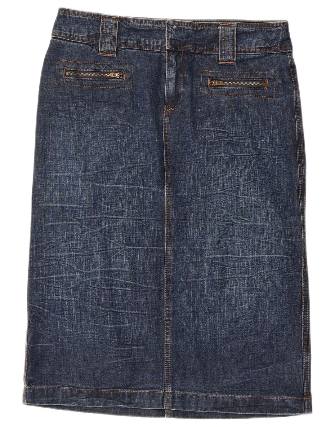 Dkny Dame Denim Nederdel W28 Medium Blue Bomuld