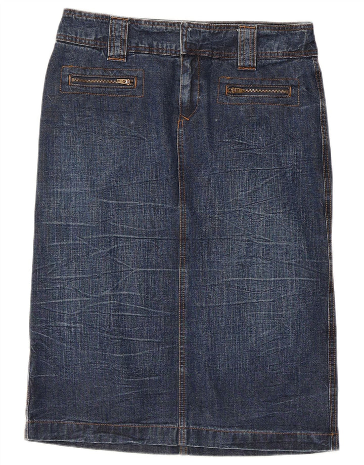 Dkny Dame Denim Nederdel W28 Medium Blue Bomuld