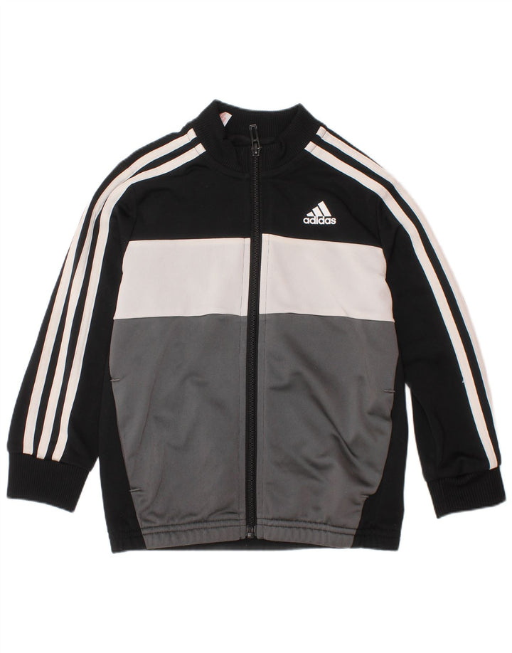 ADIDAS Træningsdragt til drenge Topjakke 4-5 år Sort Colourblock Polyester