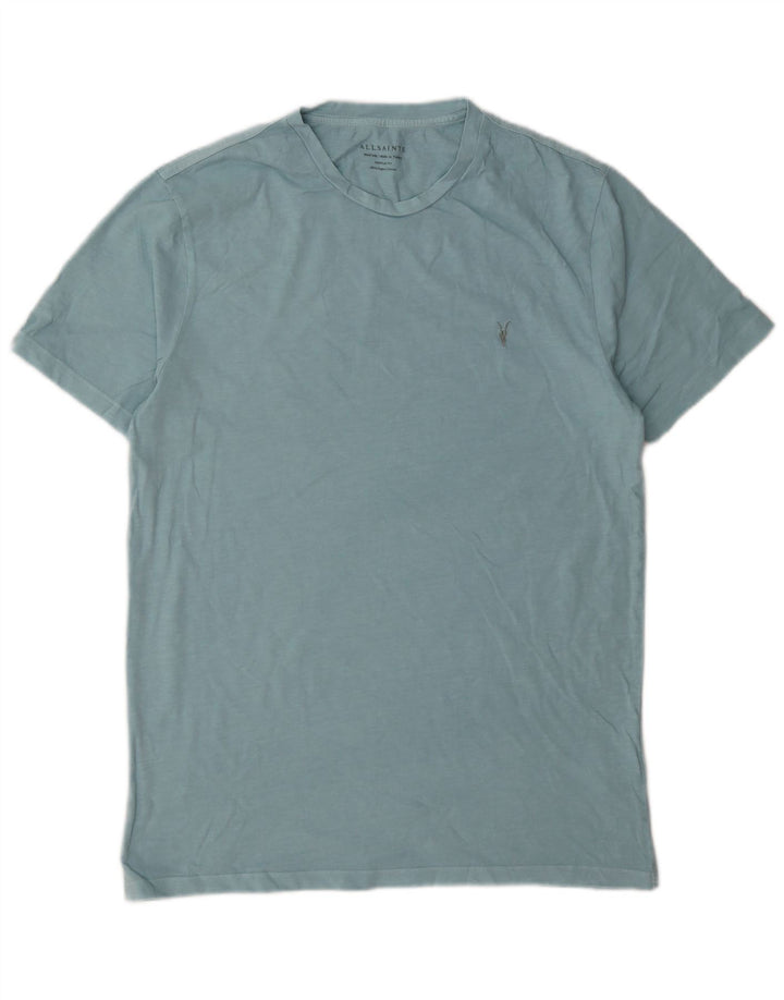 All Saints Herre Regular Fit T-Shirt Top Medium Blue Bomuld