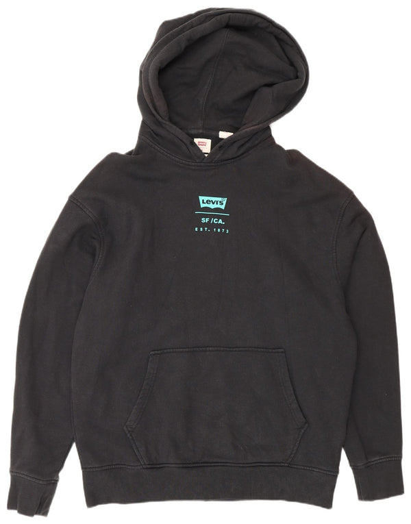 Levi's Herre grafisk Relaxed Fit Hoodie Jumper Medium Sort Bomuld