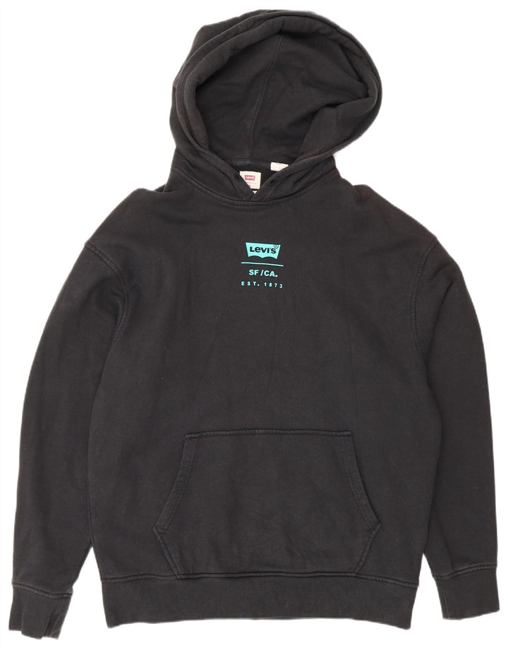 Levi's Herre grafisk Relaxed Fit Hoodie Jumper Medium Sort Bomuld