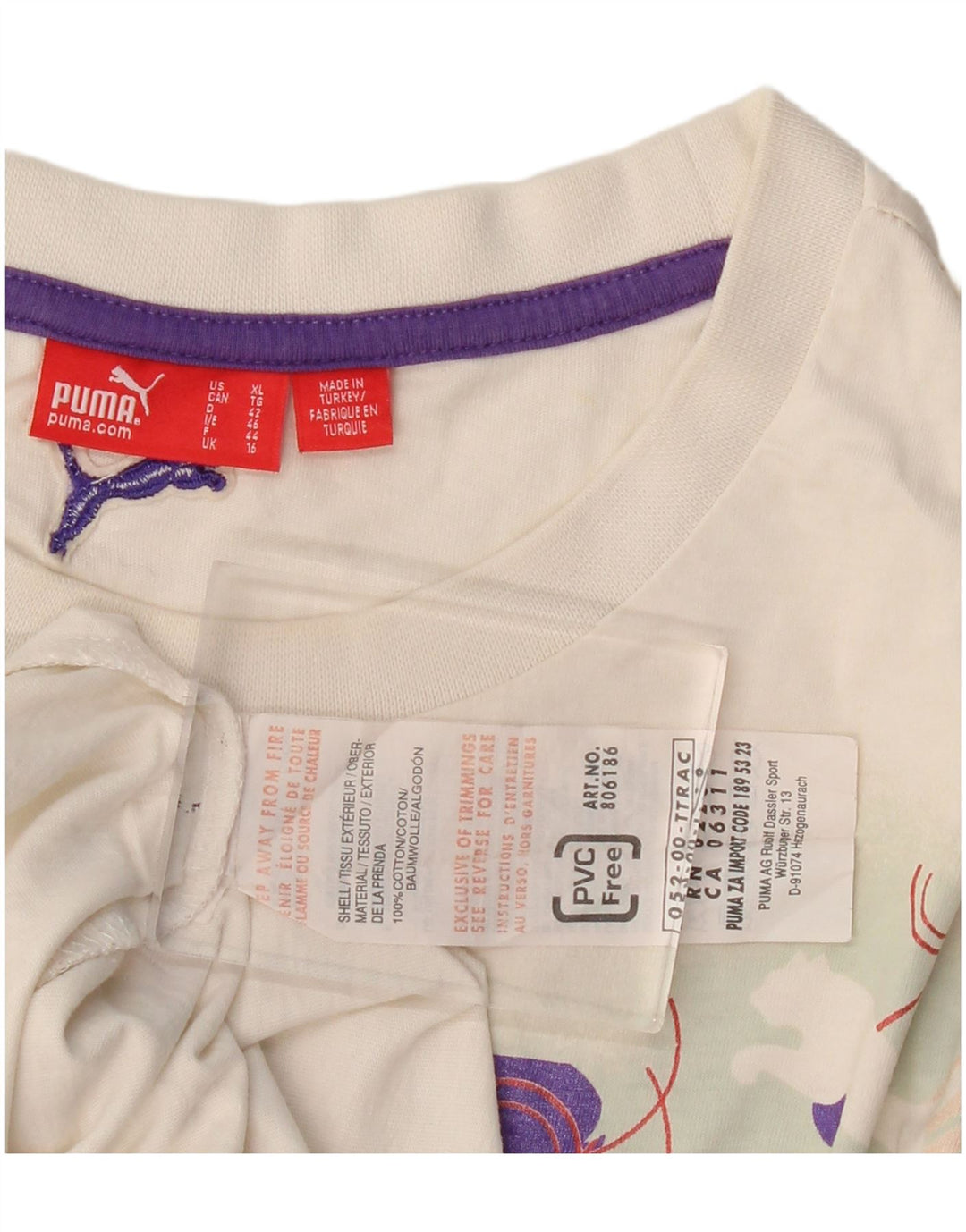 PUMA Grafisk T-shirt top til kvinder DK 16 Stor hvid bomuld