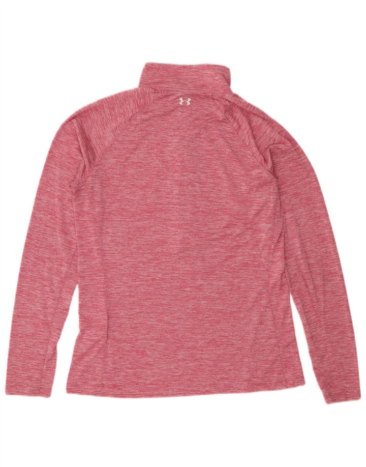 Under Armour Dame Grafisk Pullover Træningsdragt Top UK 14 Large Pink Flecked