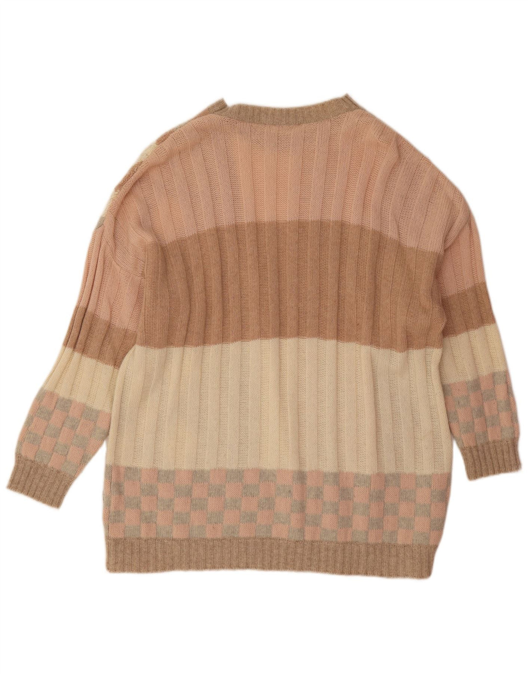 Stefanel Herre Boat Neck Jumper Sweater 2XL Flerfarvet Geometrisk