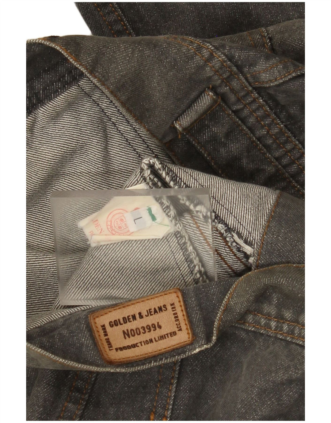 Vintage Herre denimjakke UK 40 Stor Grå Bomuld