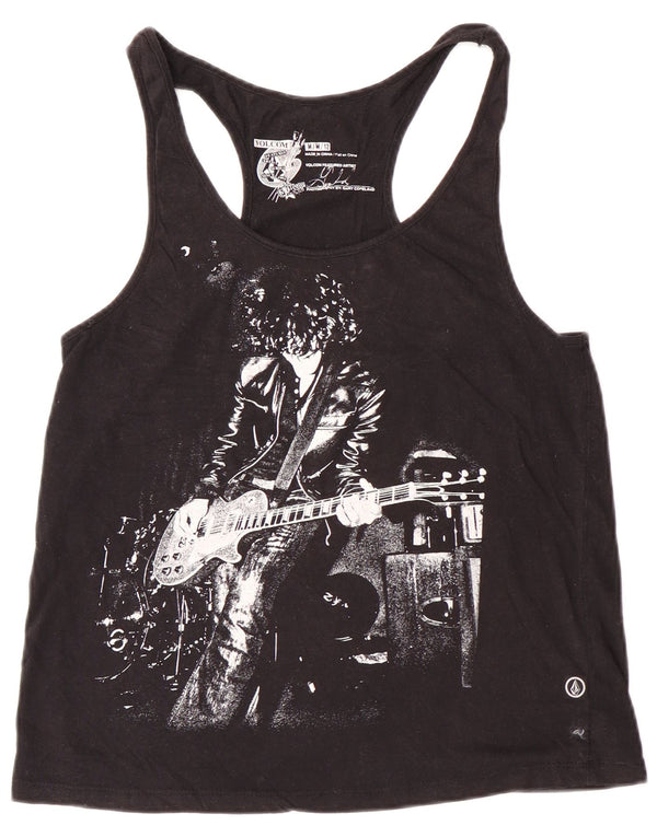 Volcom Womens Grafisk Vest Top UK 12 Medium Black Rock