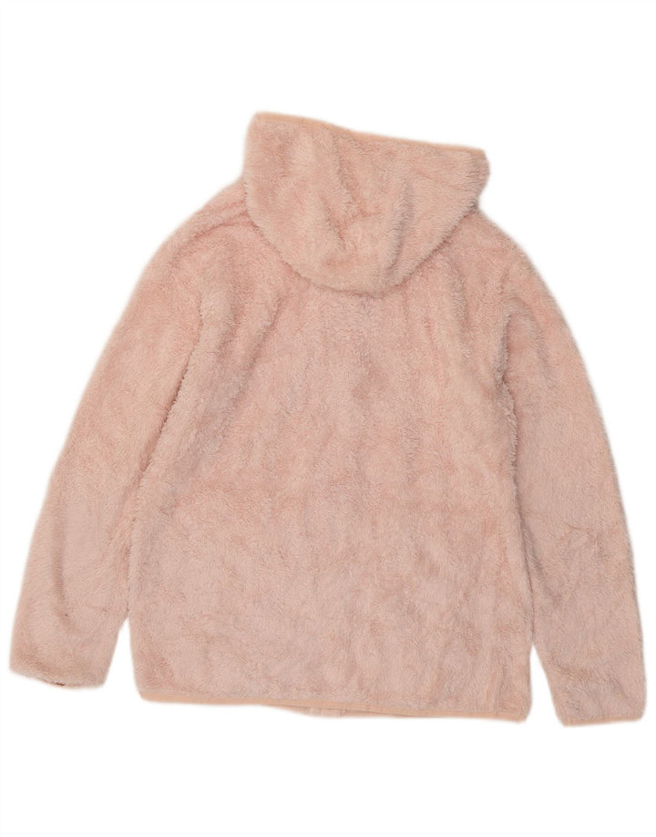 EDDIE BAUER Fleecejakke med hætte til kvinder UK 10 Lille Pink Polyester