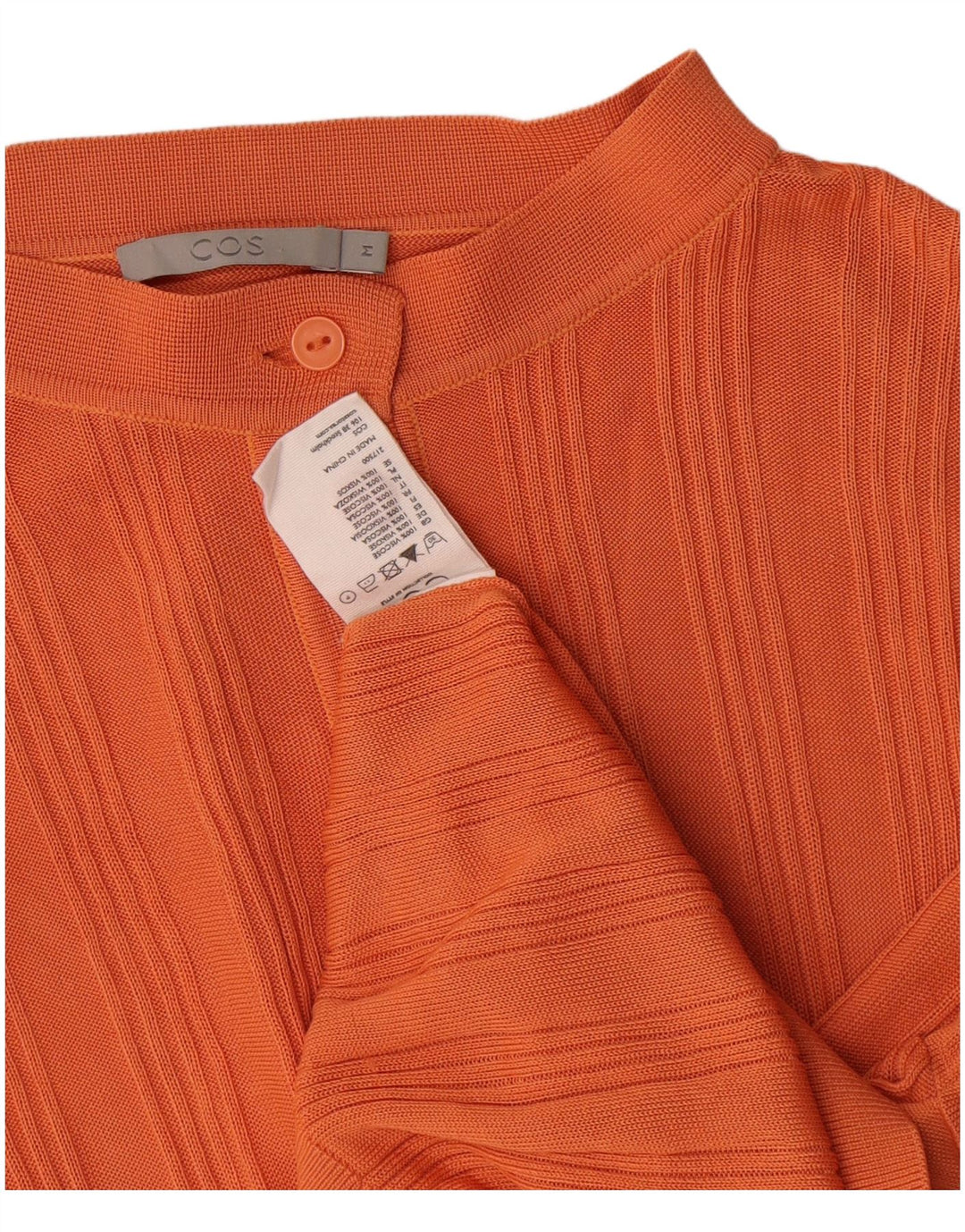 Cos Womens Crop Cardigan Sweater UK 14 Medium Orange Viscose