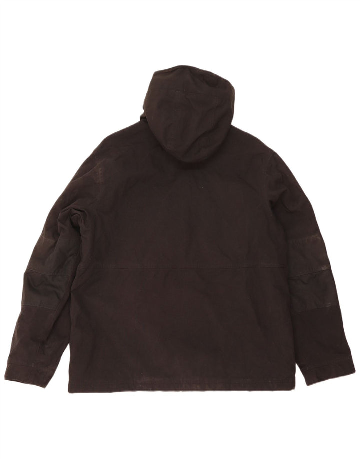 Timberland Herre Hooded Windbreaker Jacket UK 40 Large Black Polyamide