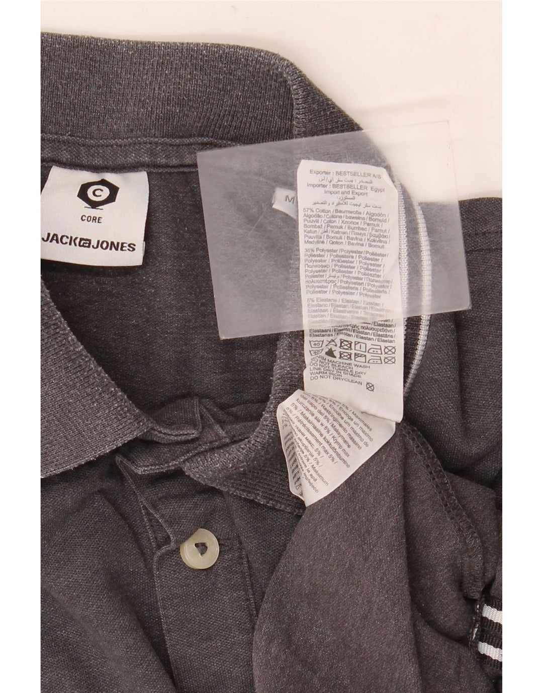 Jack & Jones herre poloshirt mellemgrå flækket bomuld