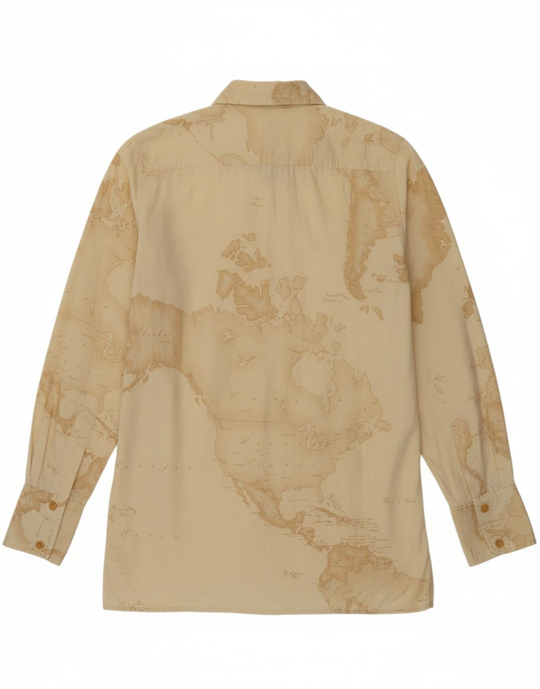 ALVIERO MARTINI Grafisk skjorte til kvinder IT 42 Medium Beige Bomuld