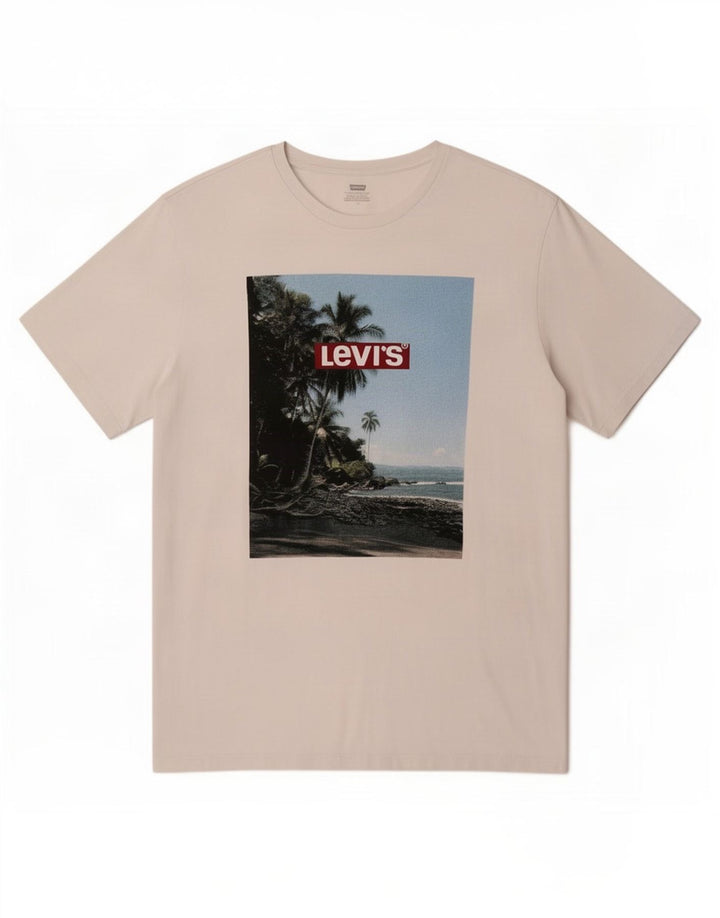Levi's Herre Grafisk T-Shirt Top Stor Hvid
