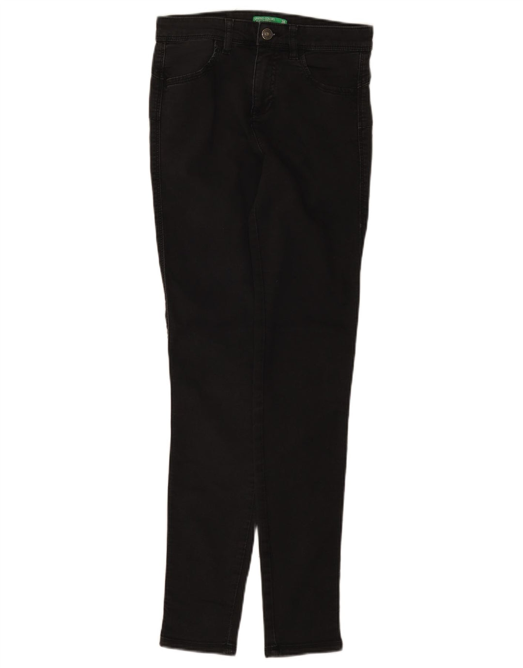 Benetton Dame Slim Jeans W26 L29 Sort Bomuld