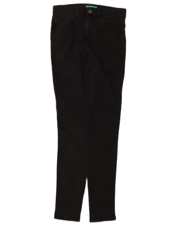 Benetton Dame Slim Jeans W26 L29 Sort Bomuld