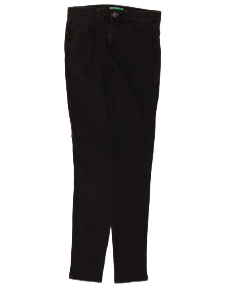 Benetton Dame Slim Jeans W26 L29 Sort Bomuld