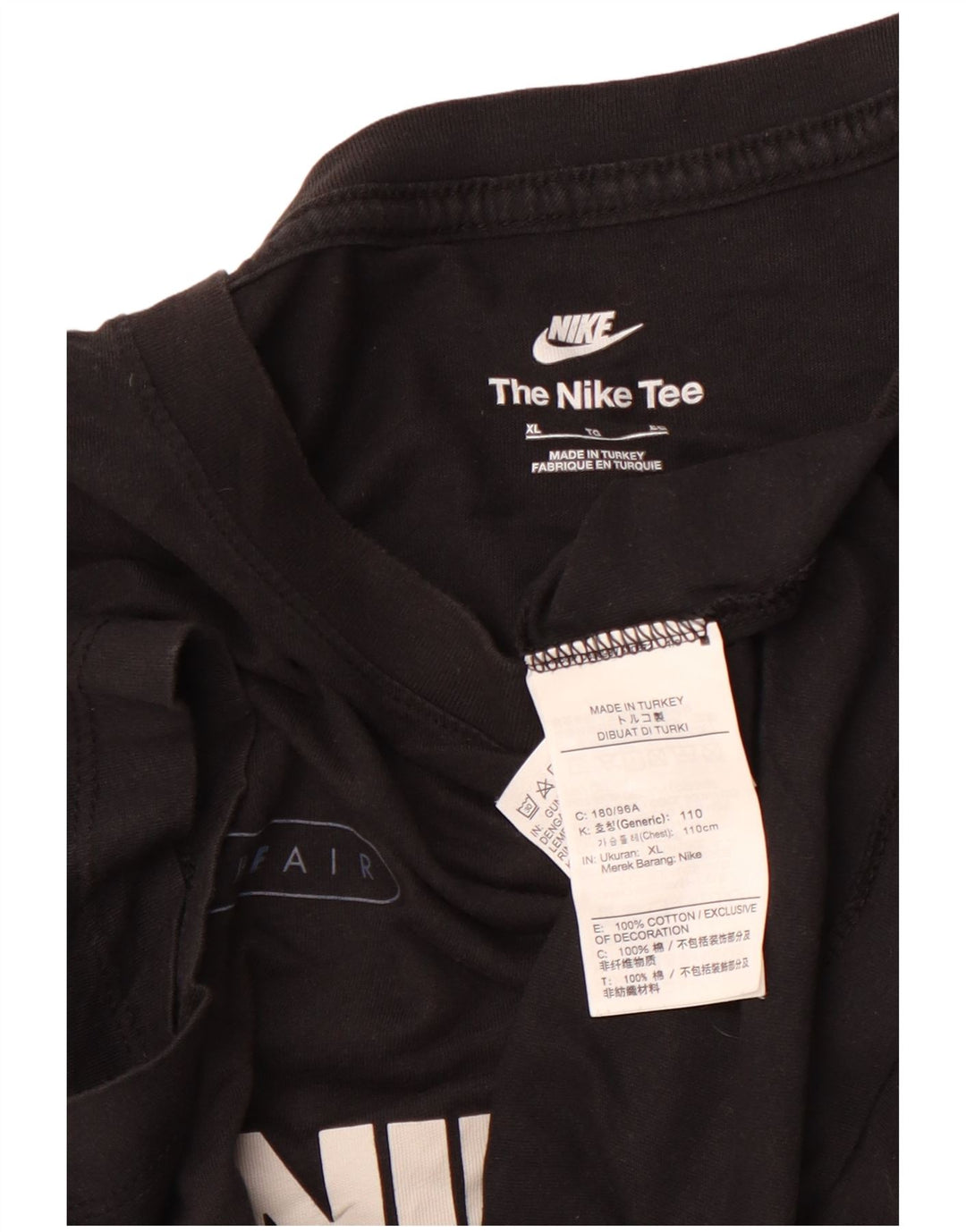 NIKE Grafisk T-shirt top til mænd XL Sort bomuld Sports
